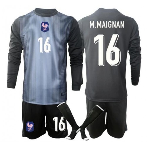 Fotbalové Dres Francie Mike Maignan #16 Brankářské Dětské Domácí MS 2026 Dlouhý Rukáv (+ trenýrky)